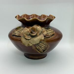 Vintage 3 Dimensional Rose Porcelain Vase